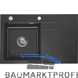 SYSTEMCERAM Einbausp�le Stema 80, 800 x 510 mm �1,5% Tropfteil rechts, Schiefer