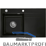 SYSTEMCERAM Einbausp�le Stema 80, 800 x 510 mm �1,5% Tropfteil rechts, Nigra