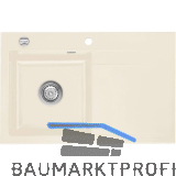 SYSTEMCERAM Einbausp�le Stema 80 Excenter 800 x 510 mm Tropfteil rechts Magnolie