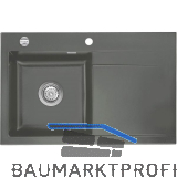 SYSTEMCERAM Einbausp�le Stema 80 Excenter 800 x 510 mm Tropfteil rechts, Lava