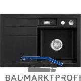 SYSTEMCERAM Einbausp�le Bela 78 Excenter, 780 x 510 mm Tropfteil links, Nigra