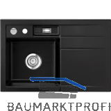SYSTEMCERAM Einbausp�le Bela 78, 780 x 510 mm �1,5% Tropfteil rechts, Nigra