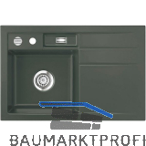 SYSTEMCERAM Einbausp�le Bela 78 Excenter, 780 x 510 mm Tropfteil rechts, Lava
