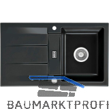 SYSTEMCERAM Einbausp�le Genea 87, 870 x 510 mm �1,5% reversibel, Nero