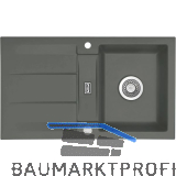 SYSTEMCERAM Einbausp�le Genea 87, 870 x 510 mm �1,5% reversibel, Lava