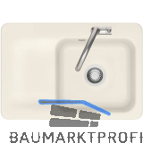 SYSTEMCERAM Einbausp�le Juna 75, 750 x 510 mm Tt. links, Jasmin