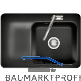 SYSTEMCERAM Einbausp�le Juna 75, 750 x 510 mm Tt. links, Nero