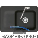 SYSTEMCERAM Einbausp�le Juna 75, 750 x 510 mm Tt. links, Nigra