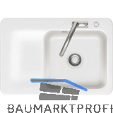 SYSTEMCERAM Einbausp�le Juna 75 Excenter, 750 x 510 mm Tt. links, Gr�nland