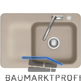 SYSTEMCERAM Einbausp�le Juna 75 Excenter, 750 x 510 mm Tt. links, Fango