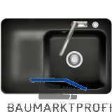 SYSTEMCERAM Einbausp�le Juna 75 Excenter, 750 x 510 mm Tt. links, Nero