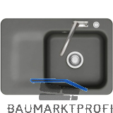 SYSTEMCERAM Einbausp�le Juna 75 Excenter, 750 x 510 mm Tt. links, Lava