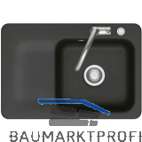 SYSTEMCERAM Einbausp�le Juna 75 Excenter, 750 x 510 mm Tt. links, Nigra