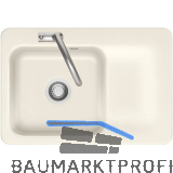 SYSTEMCERAM Einbausp�le Juna 75, 750 x 510 mm Tt. rechts, Magnolie