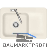 SYSTEMCERAM Einbausp�le Juna 75, 750 x 510 mm Tt. rechts, Jasmin