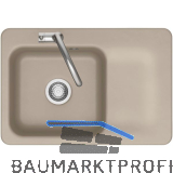 SYSTEMCERAM Einbausp�le Juna 75, 750 x 510 mm Tt. rechts, Fango