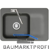 SYSTEMCERAM Einbausp�le Juna 75, 750 x 510 mm Tt. rechts, Lava