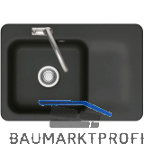 SYSTEMCERAM Einbausp�le Juna 75, 750 x 510 mm Tt. rechts, Nigra