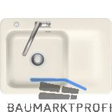 SYSTEMCERAM Einbausp�le Juna 75 Excenter, 750 x 510 mm Tt. rechts, Magnolie