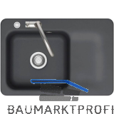 SYSTEMCERAM Einbausp�le Juna 75 Excenter, 750 x 510 mm Tt. rechts, Schiefer