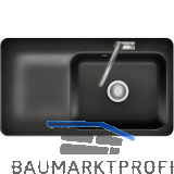 SYSTEMCERAM Einbausp�le Juna 90, 900 x 510 mm Tt. links, Nero