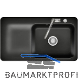 SYSTEMCERAM Einbausp�le Juna 90 Excenter, 900 x 510 mm Tt. links, Nero