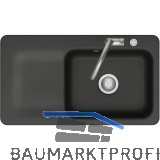 SYSTEMCERAM Einbausp�le Juna 90 Excenter, 900 x 510 mm Tt. links, Nigra