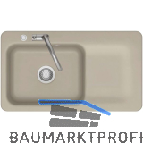 SYSTEMCERAM Einbausp�le Juna 90 Excenter, 900 x 510 mm Tt. rechts, Fango