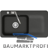 SYSTEMCERAM Einbausp�le Juna 90 Excenter, 900 x 510 mm Tt. rechts, Nigra