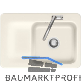 SYSTEMCERAM fl�chenb�ndige Sp�le Juna 75 F, 726 x 486 mm Tt. links, Magnolie