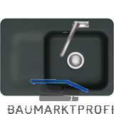 SYSTEMCERAM fl�chenb�ndige Sp�le Juna 75 F, 726 x 486 mm Tt. links, Eibe