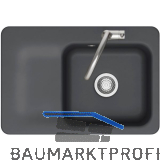 SYSTEMCERAM fl�chenb�ndige Sp�le Juna 75 F, 726 x 486 mm Tt. links, Schiefer