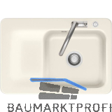 SYSTEMCERAM fl�chenb�ndige Sp�le Juna 75 F Excenter Tt. links, Magnolie