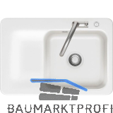 SYSTEMCERAM fl�chenb�ndige Sp�le Juna 75 F Excenter Tt. links, Gr�nland