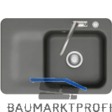 SYSTEMCERAM fl�chenb�ndige Sp�le Juna 75 F Excenter Tt. links, Lava