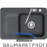 SYSTEMCERAM fl�chenb�ndige Sp�le Juna 75 F Excenter Tt. links, Schiefer