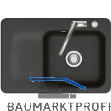 SYSTEMCERAM fl�chenb�ndige Sp�le Juna 75 F Excenter Tt. links, Nigra
