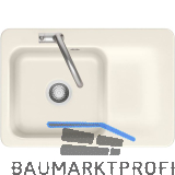 SYSTEMCERAM fl�chenb�ndige Sp�le Juna 75 F, 726 x 486 mm Tt. rechts, Magnolie