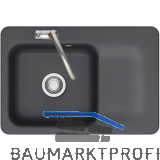 SYSTEMCERAM fl�chenb�ndige Sp�le Juna 75 F, 726 x 486 mm Tt. rechts, Schiefer