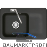 SYSTEMCERAM fl�chenb�ndige Sp�le Juna 75 F, 726 x 486 mm Tt. rechts, Nigra