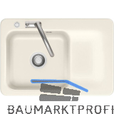 SYSTEMCERAM fl�chenb�ndige Sp�le Juna 75 F Excenter Tt. rechts, Magnolie