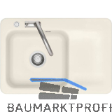 SYSTEMCERAM fl�chenb�ndige Sp�le Juna 75 F Excenter Tt. rechts, Jasmin