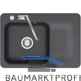 SYSTEMCERAM fl�chenb�ndige Sp�le Juna 75 F Excenter Tt. rechts, Schiefer