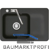 SYSTEMCERAM fl�chenb�ndige Sp�le Juna 75 F Excenter Tt. rechts, Nigra