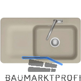 SYSTEMCERAM fl�chenb�ndige Sp�le Juna 90 F, 876 x 486 mm Tt. links, Fango