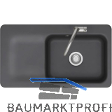 SYSTEMCERAM fl�chenb�ndige Sp�le Juna 90 F, 876 x 486 mm Tt. links, Schiefer