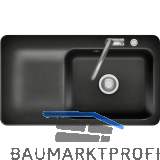 SYSTEMCERAM fl�chenb�ndige Sp�le Juna 90 F Excenter Tt. links, Nero