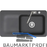 SYSTEMCERAM fl�chenb�ndige Sp�le Juna 90 F Excenter Tt. links, Schiefer