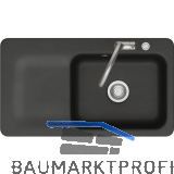 SYSTEMCERAM fl�chenb�ndige Sp�le Juna 90 F Excenter Tt. links, Nigra