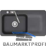 SYSTEMCERAM fl�chenb�ndige Sp�le Juna 90 F Excenter Tt. rechts, Schiefer